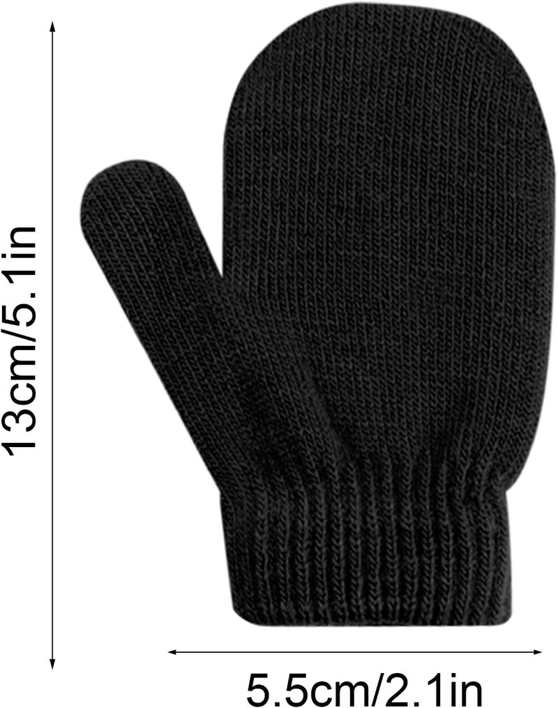 ONESING 5 Pair Toddler Mittens Black Baby Winter Gloves for Girls Boys - Warm Newborn Gloves - Image 2